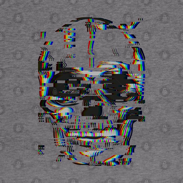 Graphic skull with glitch effect by Inch